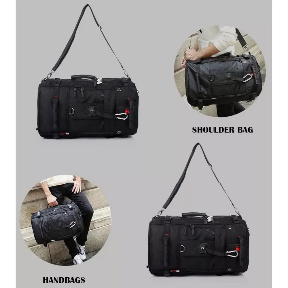 Whitzman Travel ‎ Carry On Backpack Durable Duffle-Large Black Waterproof